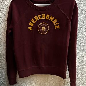 Abercrombie & Fitch Maroon Crew Neck Sweater